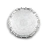 A LARGE GEORGE III SILVER SALVER, London c.1760, probably William Cripps, with gadrooned and