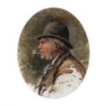 JAMES GREY RHA (fl.1865-1884) John Doolin, Ringkeeper at the Wrestling, Phoenix Park Oil on