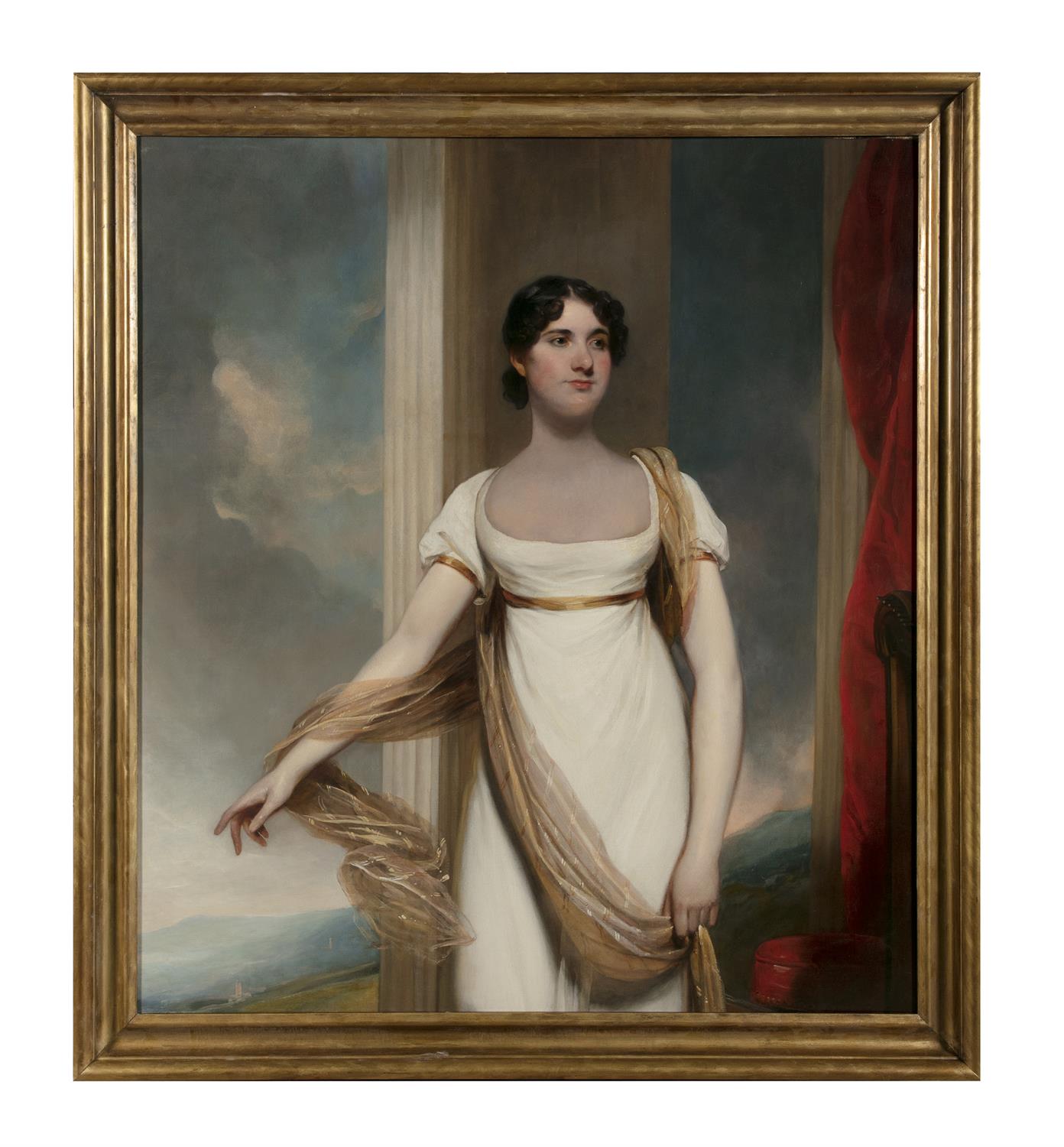 ATTRIBUTED GEORGE CHINNERY (1774 - 1852) Portrait of a Young Lady in an Interior Oil on canvas,