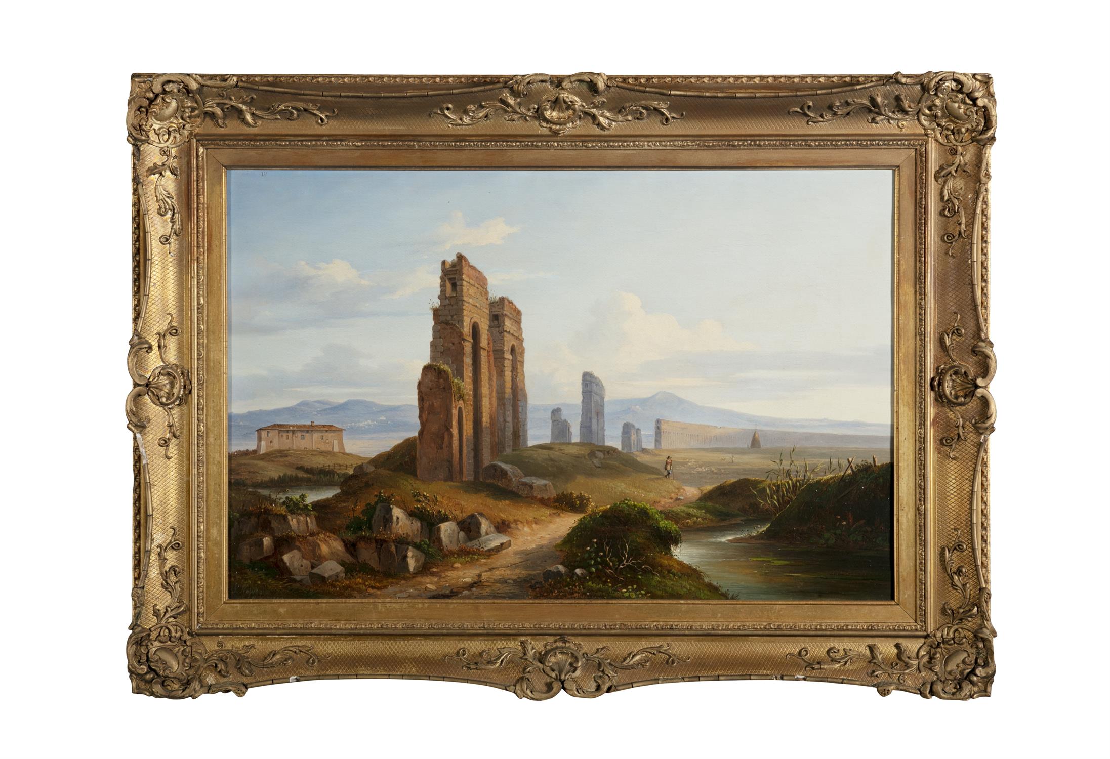 JOHN NEWBOLT (19TH CENTURY) Views of the Roman Campagna A pair, oils on canvas, - Bild 2 aus 13