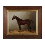 HENRY FREDERICK LUCAS LUCAS (1848 - 1943) 'Fable', Portrait of a Bay Horse in a Loose Box Oil on