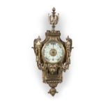 A FRENCH ORMOLU CARTEL BAROMETER, 19th century, of classical design with white enamel dial,
