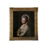 NATHANIEL HONE RHA (1718 - 1784) Portrait of La Signora Anna Zamperini (1745-1771), Half Length,