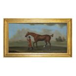 DANIEL QUIGLEY (active Dublin c.1750 -1780) The Chestnut Thoroughbred Mol-Ro Lead by her