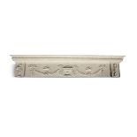 ONE WHITE PAINTED NEO-CLASSICAL DOOR CORNICE. 133cm wide