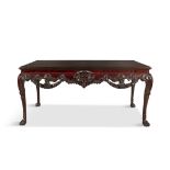 AN IRISH GEORGE II STYLE MAHOGANY SIDE TABLE BY HICKS OF DUBLIN, late 19th CENTURY,