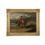 SAMUEL SPODE, (1798 - 1858) A Portrait of a Gentleman on Horseback in a mountainous landscape