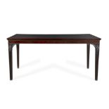 A GEORGE III MAHOGANY SERVING TABLE c.1770, the plain rectangular top above a panelled apron,