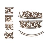 A COLLECTION OF CAST IRON CURVED BALCONY RAILINGS, 19th Century, possibly by Turner. approx.