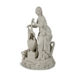 WILLIAM BOYDEN KIRK (1824-1990) A Belleek china first period figure of Erin otherwise titled