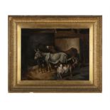 ALFRED WHEELER (1821-1877) Donkeys and goats in a stable Oil on canvas, 45 x 60cm Signed