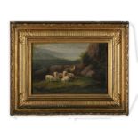 JL VAN LEEMPUTTEN (BELGIAN SCHOOL) Sheep in landscape A pair, oils on panel, 23 x 34cm Signed