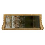 A CARVED GILTWOOD AND GESSO OVERMANTLE MIRROR, MID 18TH CENTRUY, with egg and dart frame and