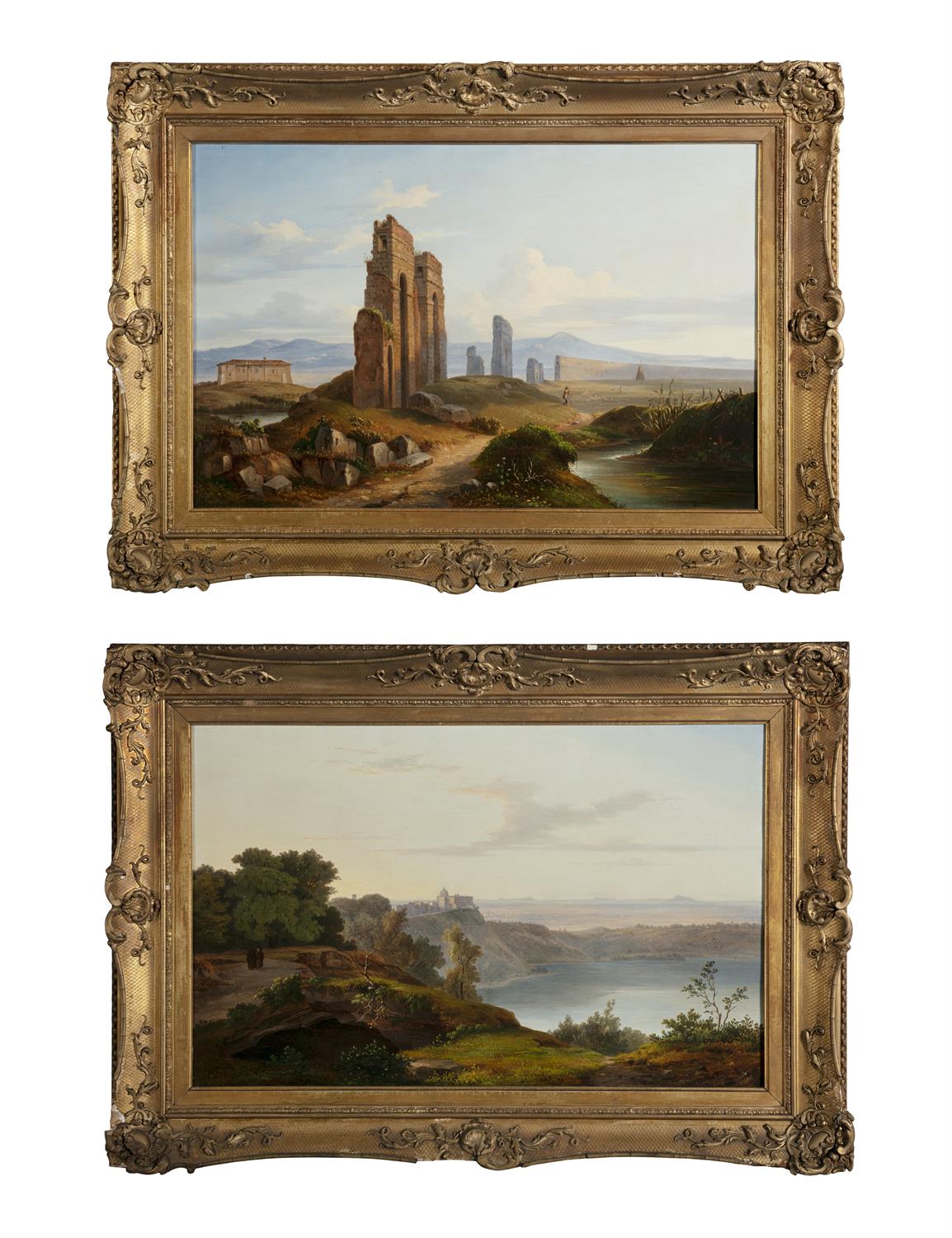 JOHN NEWBOLT (19TH CENTURY) Views of the Roman Campagna A pair, oils on canvas,