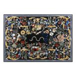 A PIETRA DURA TABLE TOP, after an Italian early 17th century example by J. Ligozzi,