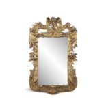 A GEORGE III GILTWOOD AND GESSO PIER MIRROR, the rectangular plate enclosed within carved