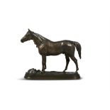 ISADORE BONHEUR (1827-1901) Model of a standing stallion Bronze, 24cm high On a rectangular