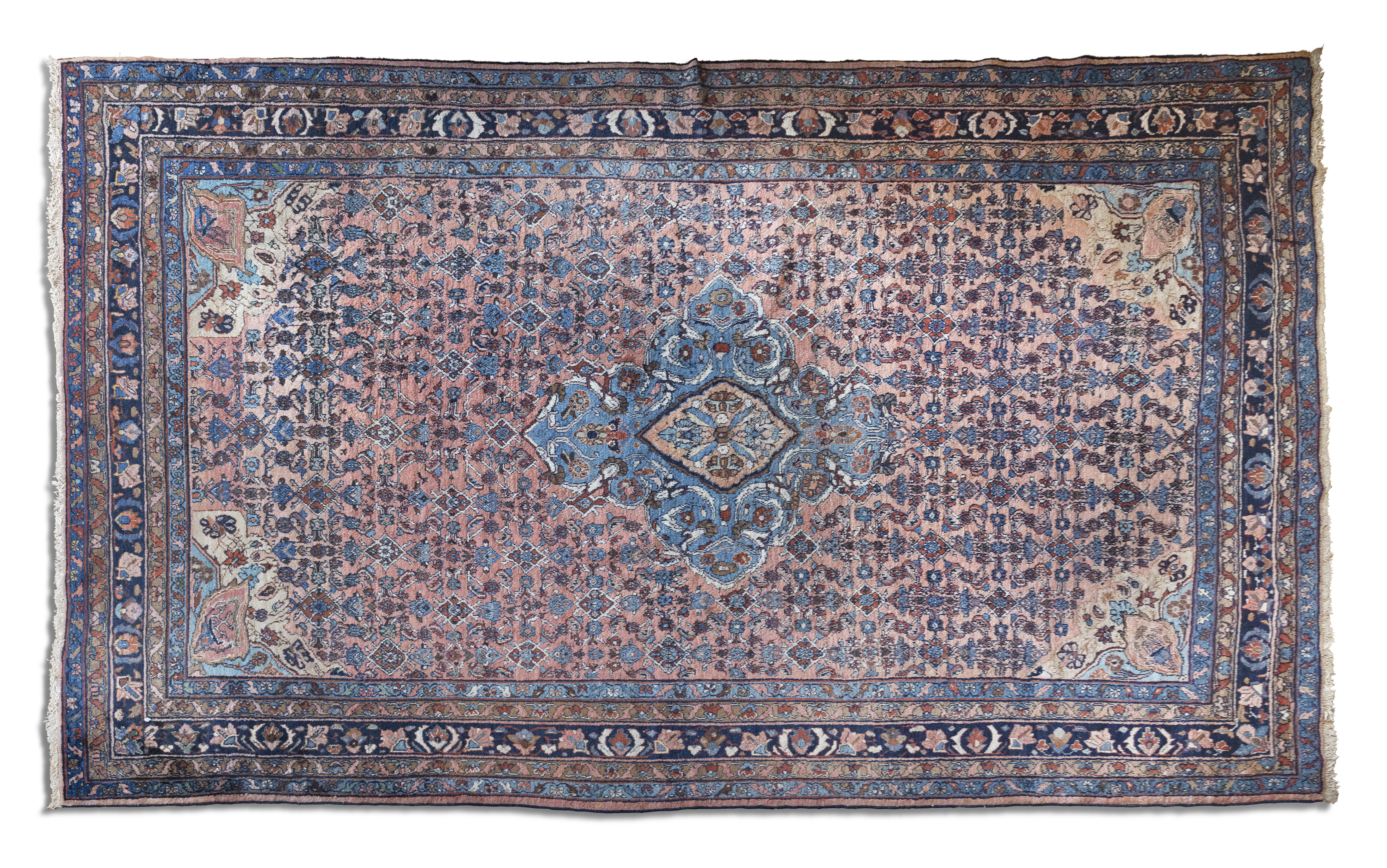 ***ADDITIONAL LOT*** A FINE SEMI-ANTIQUE HAMADAN CARPET, Persia, c.1930, the central medallion on a