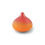 GLASS VASE An orange and red glass vase, Italy c.1970. 30 x 30 x 23cm (h)