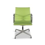 EAMES An Eames EA107 office chair, aluminium and leather. 57 x 54 x 83cm (h); seat 48cm (h)