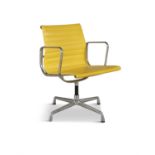 EAMES An Eames EA107 office chair, aluminium and leather. 57 x 54 x 83cm (h); seat 48cm (h)