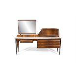DASSI A rosewood vanity sideboard by Dassi with 4 drawers and a marble top, Italy, c. 1960.
