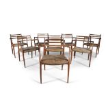 NIELS OTTO MØLLER (1920-1982) Set of 8 'Model 62' rosewood chairs by Niels Otto Møller, Denmark, c.