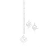 A DIAMOND 'JAZZ' DEMI-PARURE, BY TIFFANY & CO. The pendant of articulated openwork design set