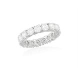 A DIAMOND ETERNITY RING Composed of a continuous row of brilliant-cut diamonds within