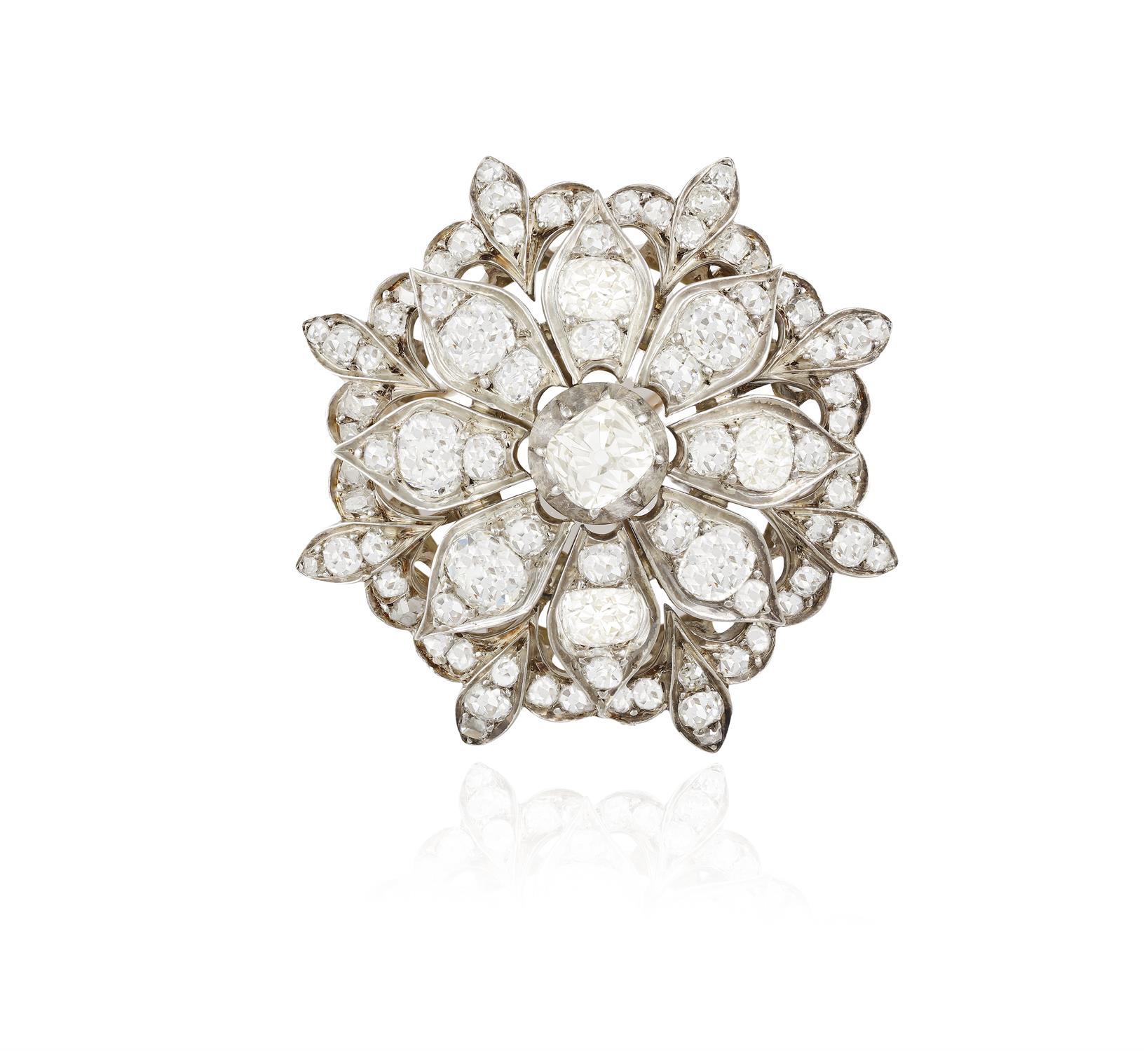 A LATE 19TH CENTURY DIAMOND BROOCH, CIRCA 1890 Of openwork flowerhead rosette design, - Image 2 of 7