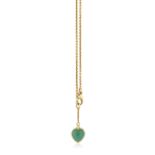 A GREEN PENDANT ON CHAIN, BY POMELLATO The thin cable-link chain suspending a green heart-shaped
