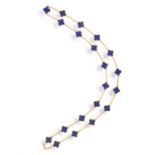 A COLLECTIBLE LAPIS LAZULI AND GOLD 'ALHAMBRA' SAUTOIR NECKLACE, BY VAN CLEEF & ARPELS,