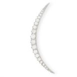 A LATE 19TH CENTURY/EARLY 20TH CENTURY DIAMOND BROOCH, BY TIFFANY & CO. The crescent set with a