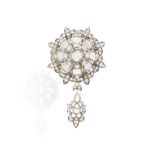 A LATE 19TH CENTURY DIAMOND BROOCH, CIRCA 1890 Of openwork flowerhead rosette design,