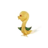 AN ENAMEL AND GOLD NOVELTY BROOCH, FRENCH, CIRCA 1960 Designed as a whimsical duck,