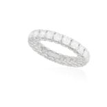 A DIAMOND ETERNITY RING The continuous row of brilliant-cut diamonds within claw-setting,