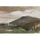 Derek Hill HRHA (1916 - 2000) Monte Ceceri (Tuscany) Oil on paper, 19 x 28cm (7½ x