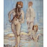 Harry Phelan Gibb (1870-1948) Bathers Oil on panel, 30 x 25.5cm (11¾ x 10") Signed