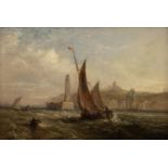 Edwin Hayes RHA RI ROI (1819-1904) Coastal Scene Oil on canvas, 19.5 x 29cm (7¾ x