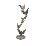 John Behan (b.1938) A Flight of Birds Bronze on a limestone base, 63.8cm high overall (25")