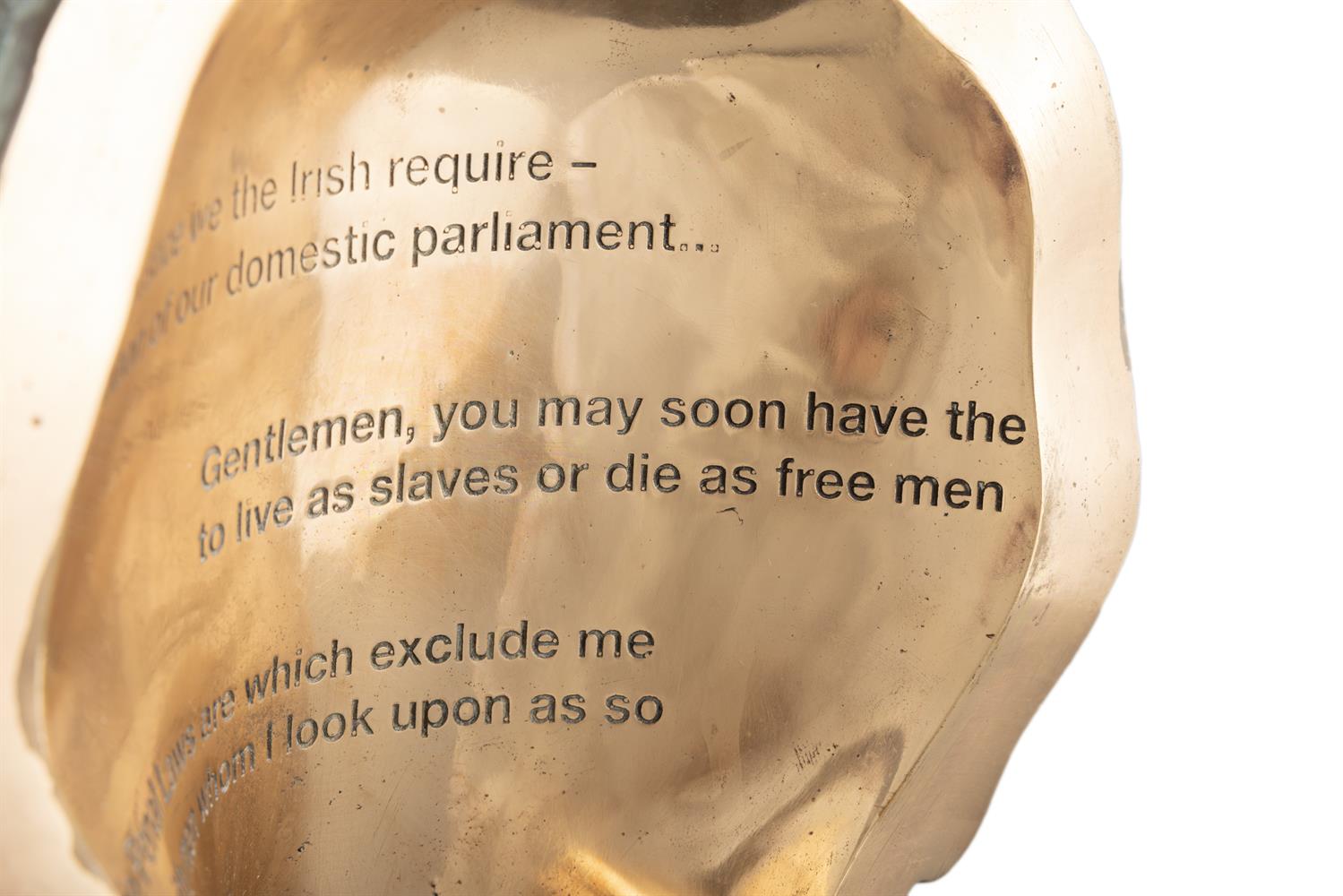 Rory Breslin (b.1963) Daniel O'Connell Bronze 38cm high (15"), Kilkenny Limestone base: 38cm - Bild 4 aus 6