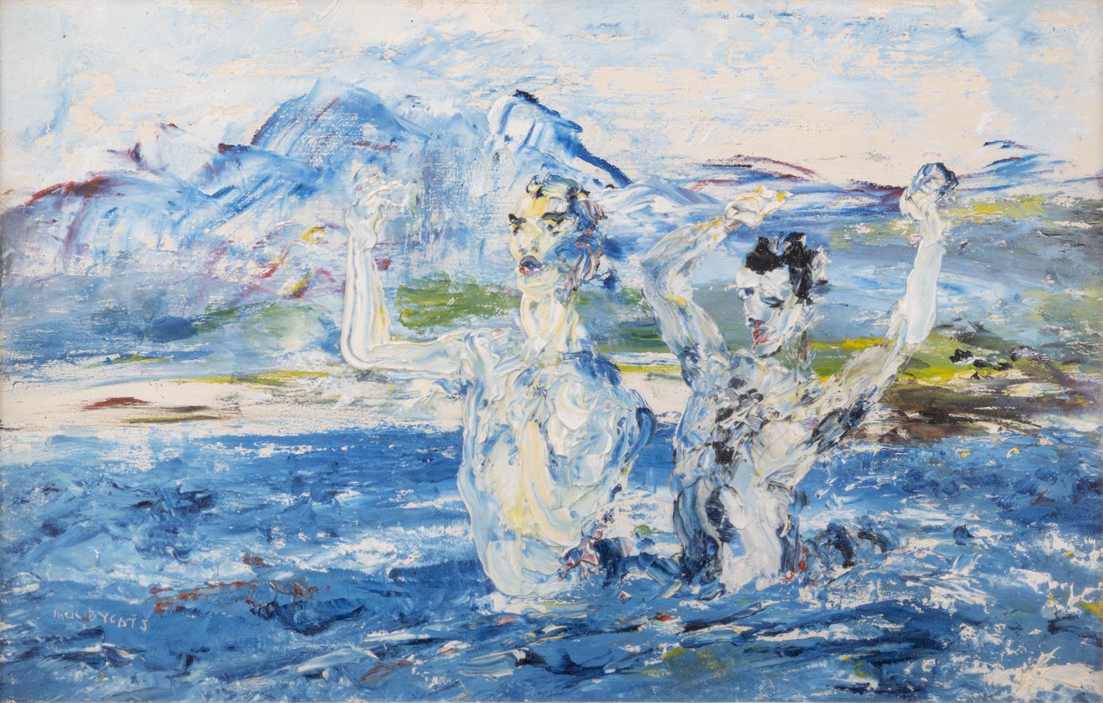 Jack Butler Yeats RHA (1871-1957) The Duet (1945) Oil on board, 23 x 35.5cm (9 x 14") Signed;
