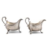 A PAIR OF IRISH GEORGIAN SILVER SAUCEBOATS Dublin 1795, unclear maker's mark, of oval form with