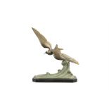 J. BRAULT, French 20th Century Crest of a Wave, Bronze model of a seagull, 59 x 46cm Signed on