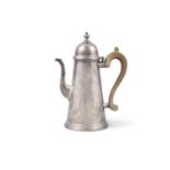 A GEORGIAN STYLE SILVER COFFEE POT Sheffield 1977, with special silver Jubilee mark,