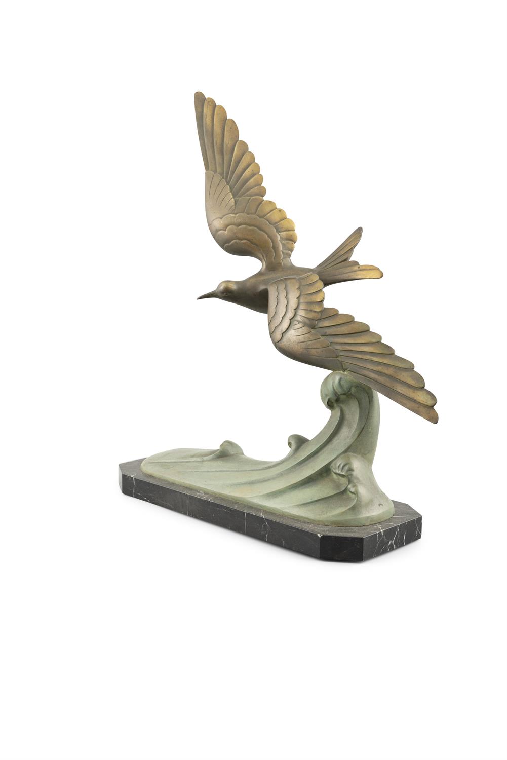 J. BRAULT, French 20th Century Crest of a Wave, Bronze model of a seagull, 59 x 46cm Signed on - Image 2 of 4