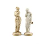 TWO ROYAL WORCESTER PORCELAIN MODELS OF VENUS Both dressed in classical robes,