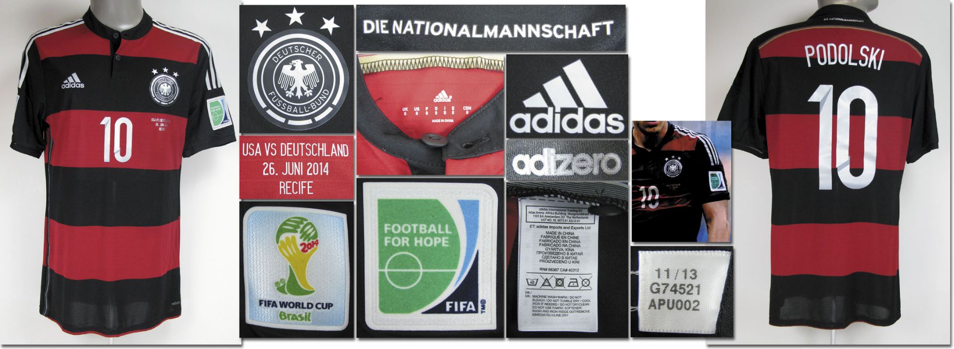 World Cup 2014 match worn football shirt Germany - Original match worn shirt Germany with numbe 10. 