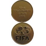FIFA Congress 2000 Zurich Participation medal - From the 52nd  FIFA Congress. Gold plated, size 5 cm