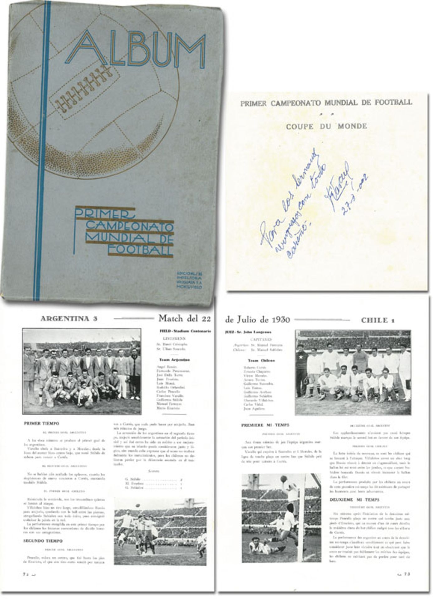 FIFA World Cup 1930 Official Report Original!! -  Primer Campeonato Mundial de Football. Montevideo,